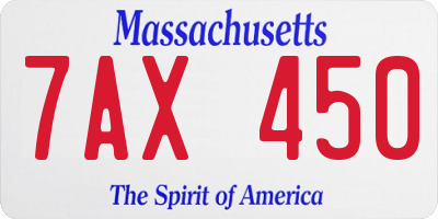 MA license plate 7AX450