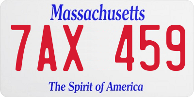 MA license plate 7AX459