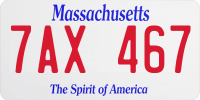 MA license plate 7AX467
