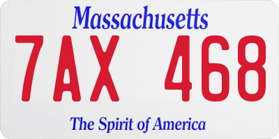 MA license plate 7AX468