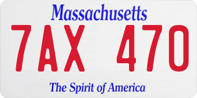 MA license plate 7AX470