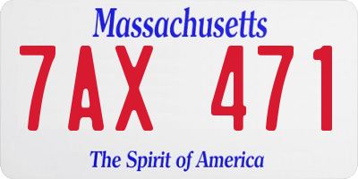 MA license plate 7AX471