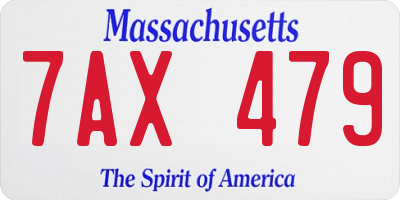 MA license plate 7AX479