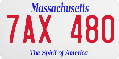 MA license plate 7AX480