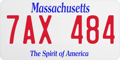 MA license plate 7AX484