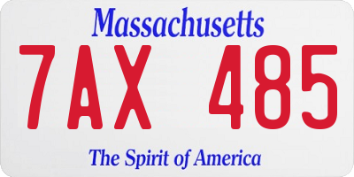 MA license plate 7AX485
