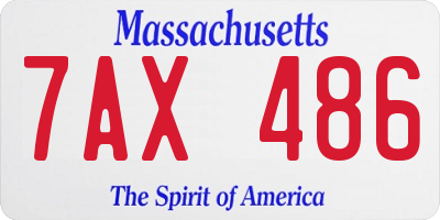 MA license plate 7AX486