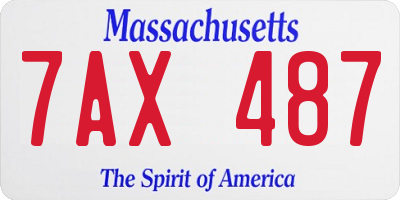 MA license plate 7AX487