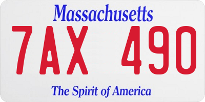 MA license plate 7AX490