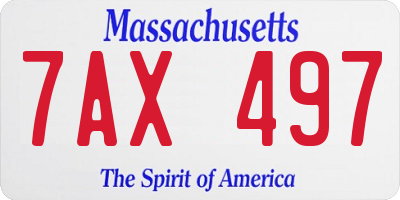 MA license plate 7AX497