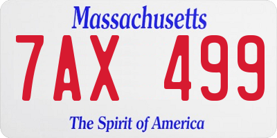 MA license plate 7AX499