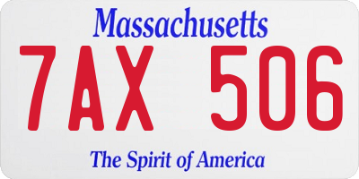 MA license plate 7AX506