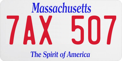 MA license plate 7AX507