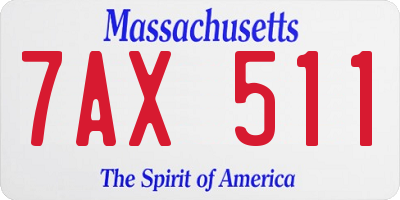 MA license plate 7AX511