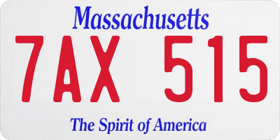 MA license plate 7AX515
