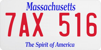 MA license plate 7AX516