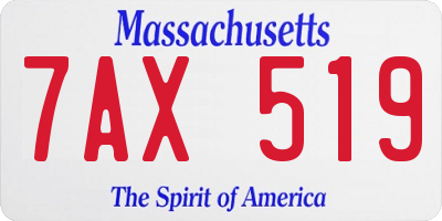 MA license plate 7AX519