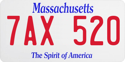 MA license plate 7AX520