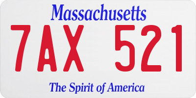 MA license plate 7AX521
