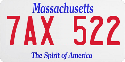MA license plate 7AX522