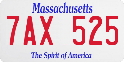 MA license plate 7AX525