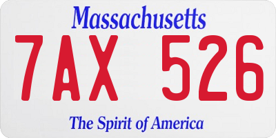 MA license plate 7AX526