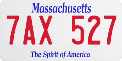 MA license plate 7AX527
