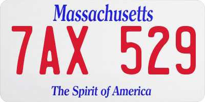 MA license plate 7AX529
