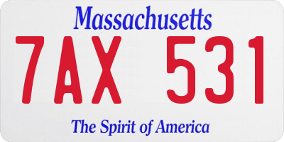 MA license plate 7AX531