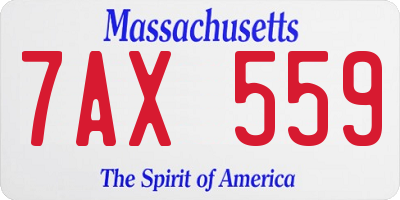 MA license plate 7AX559