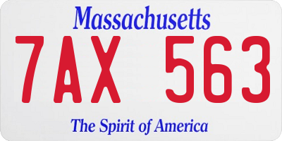 MA license plate 7AX563