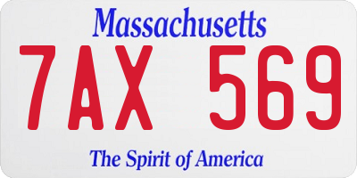 MA license plate 7AX569