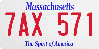 MA license plate 7AX571