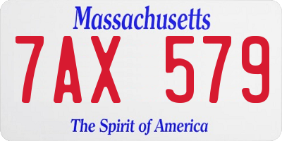 MA license plate 7AX579
