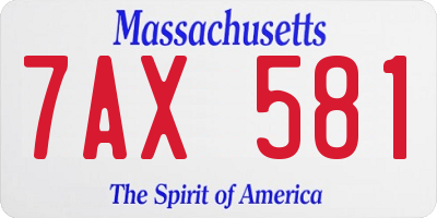 MA license plate 7AX581