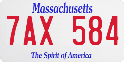 MA license plate 7AX584