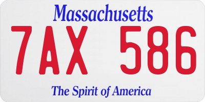 MA license plate 7AX586
