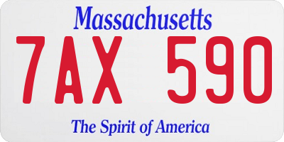 MA license plate 7AX590