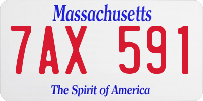 MA license plate 7AX591
