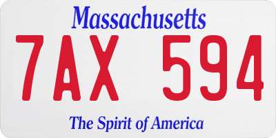 MA license plate 7AX594