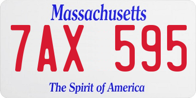 MA license plate 7AX595