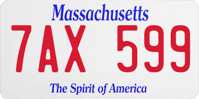 MA license plate 7AX599