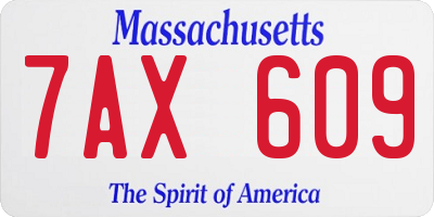 MA license plate 7AX609