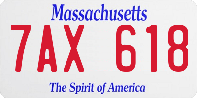 MA license plate 7AX618