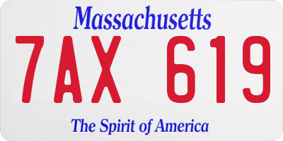 MA license plate 7AX619