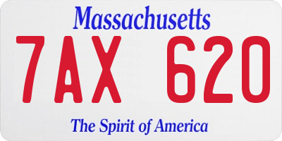 MA license plate 7AX620