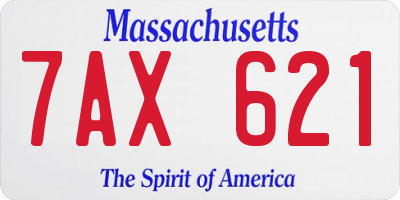 MA license plate 7AX621