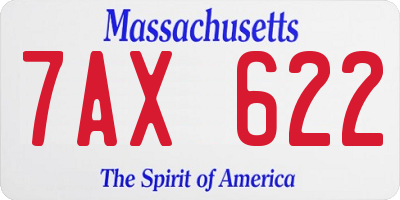 MA license plate 7AX622