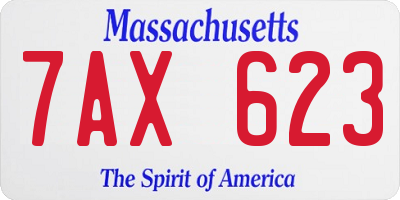 MA license plate 7AX623