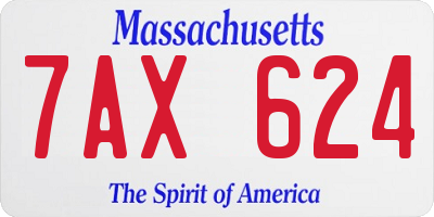 MA license plate 7AX624